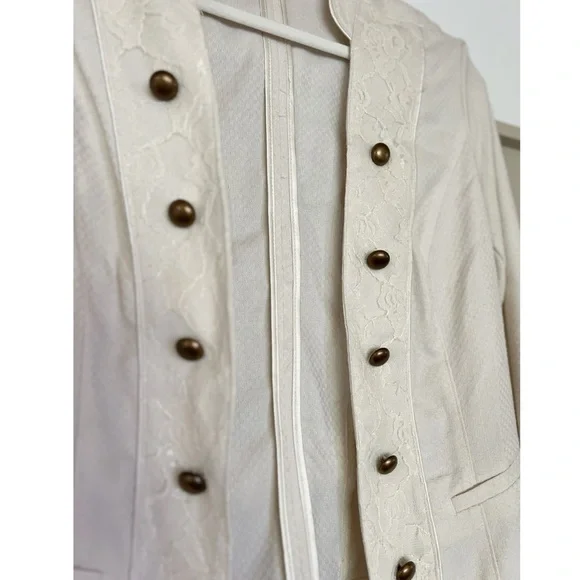 Cream Cropped Military Jacket - Picture 5 of 8